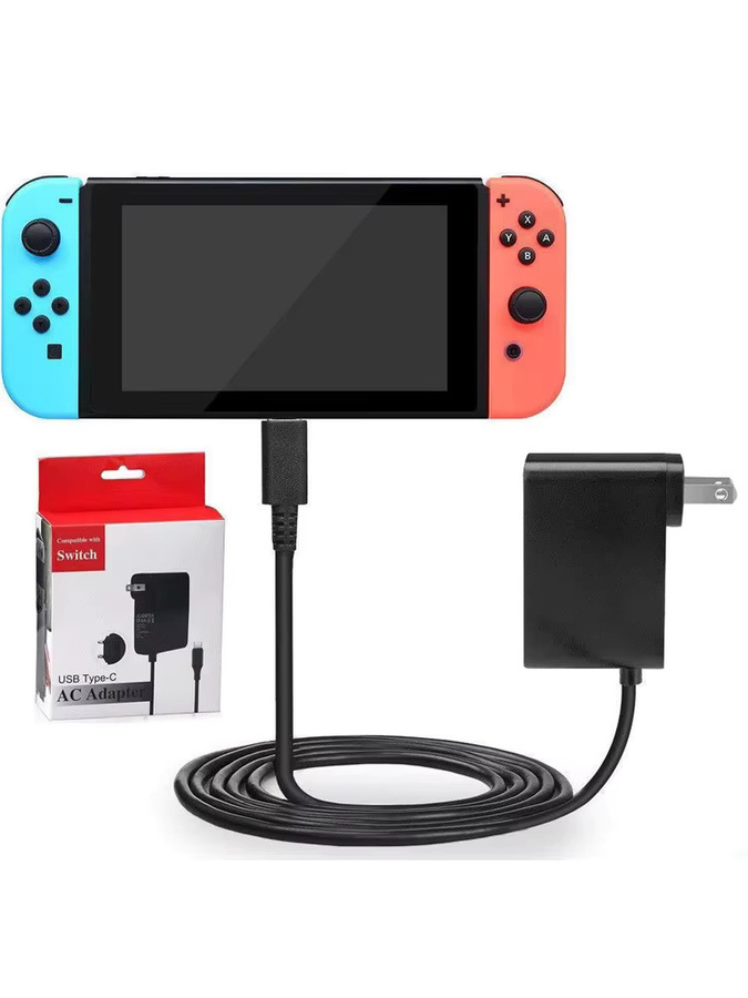 WAPUNO USB-C Ladegerät für Nintendo Switch, Netzteil 5V 2.4A, Farbe: Schwarz - Bild 5