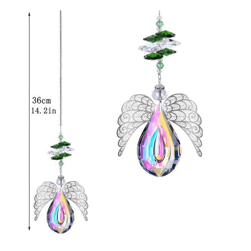 Hängender Engel-Suncatcher aus Glas in Mehrfarbig als dekorative Garten- und Möbeldekoration - Bild 4