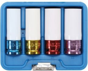 BGS Kraft-Schoneinsatz-Satz aus Chrom-Molybdän mit 1/2 Zoll Antrieb, 4-teilig, SW 17 / 19 / 21 / 22 mm - Bild 1