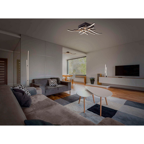 Näve LED Stehleuchte Onda in Schwarz mit Wellenform, B/T/H: 13 x 13 x 130 cm - Bild 3