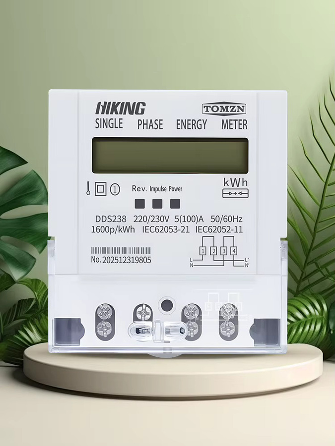TOMZN 6 in 1 Bidirektionaler Aktiver Energiezähler Einphasig 5-100A 220/230V 50/60Hz mit LCD-Display in Weiß - Bild 3