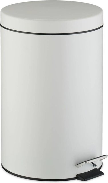 Relaxdays Küchenmülleimer aus Stahl in Weiß, 20 L, B: 45 cm, T: 30 cm, H: 37 cm - Bild 1