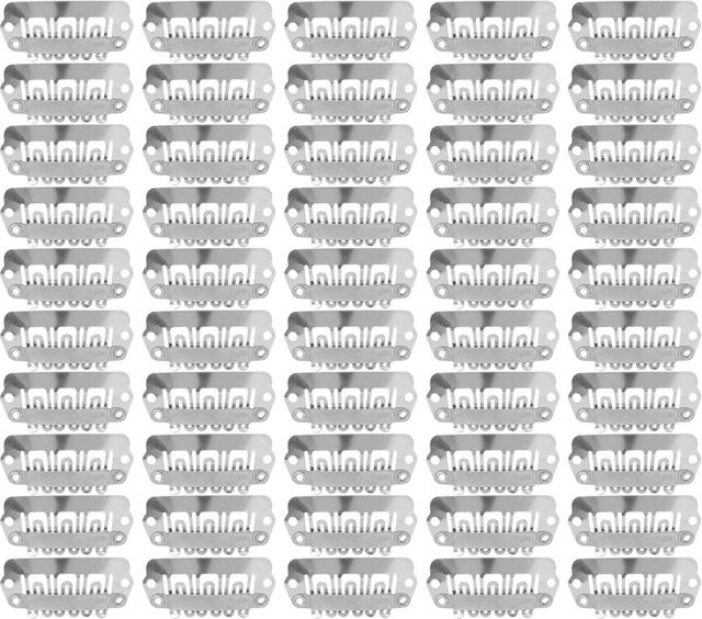 Koogeelife Perückenclips U-Form, 50 Stück, Edelstahl, weiß - Bild 1