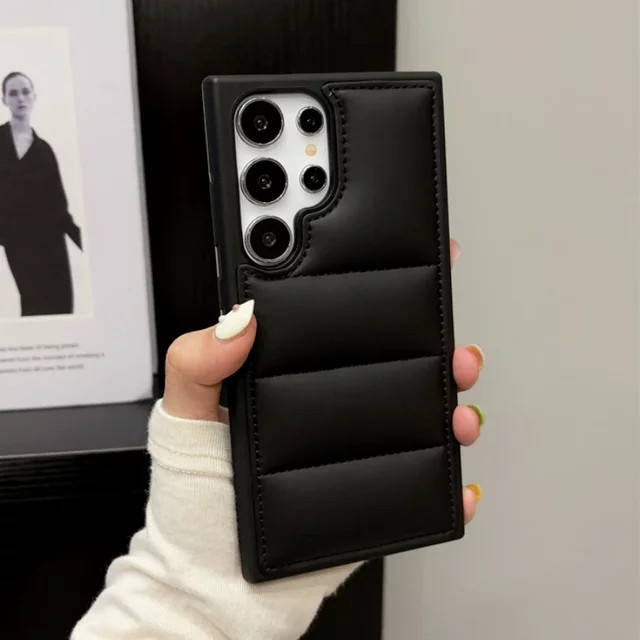 Luxuriöse Silikon Puffer Handyhülle für Samsung Galaxy S25 S24 S23 S22 Ultra Plus in Rot - Bild 1
