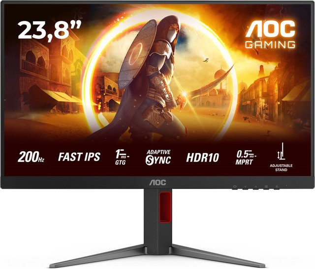 AOC 24G4HA Gaming-Monitor Full HD Fast-IPS 200Hz Schwarz/Rot - Bild 1