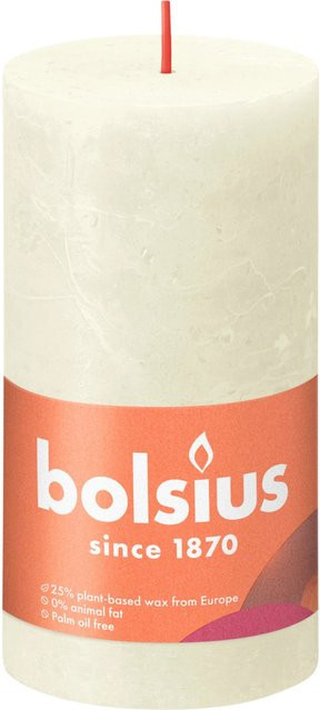 Bolsius Rustik-Kerze Shine Weiche Perle in Weiß, Höhe: 13 cm, Durchmesser: 6,8 cm - Bild 1