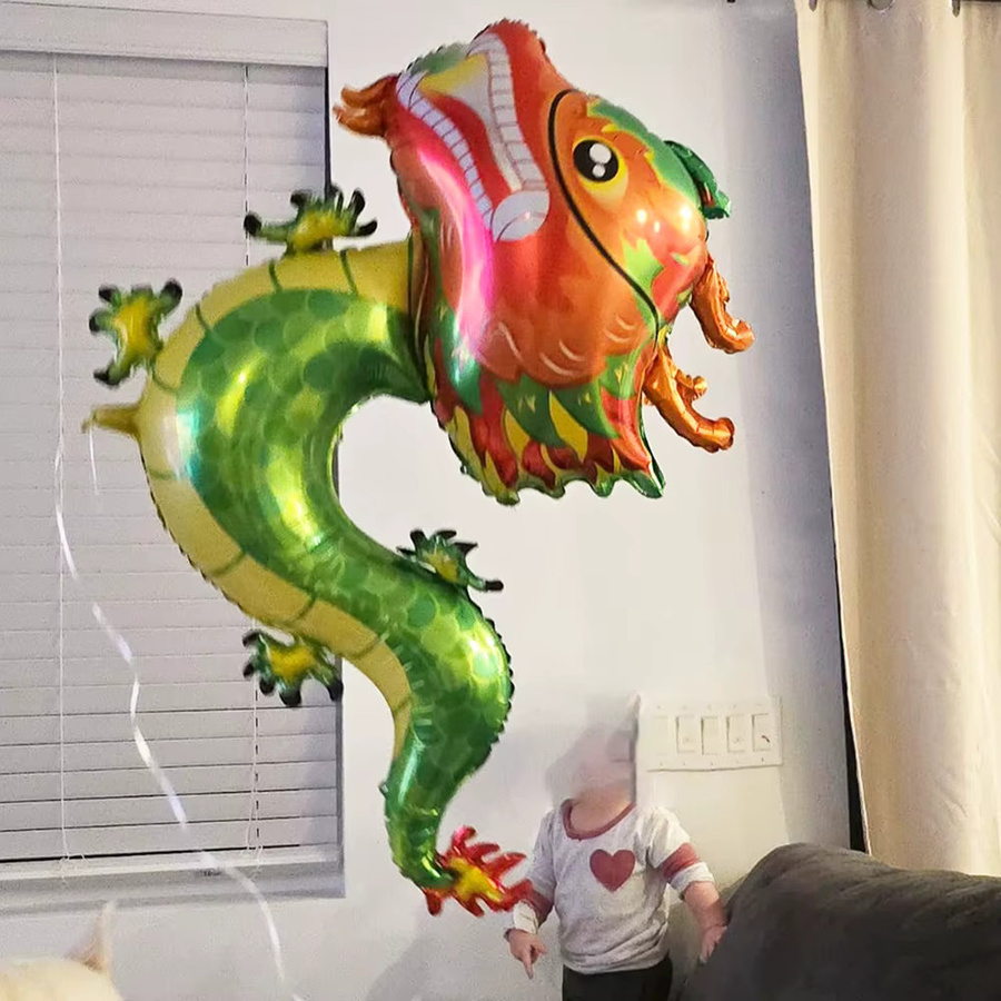 AADECORZZ Drachen Luftballons für Geburtstag und Mottoparty, Mehrfarbig, Chinesische Drachen Dekoration - Bild 2