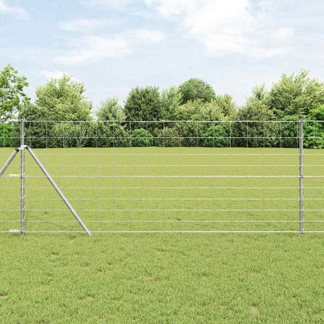 vidaXL Feldzaun aus verzinktem Stahl in Silber, B/H: 100 x 190 cm - Bild 2