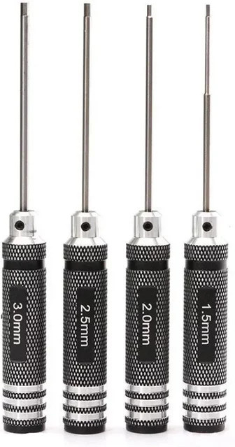 TOTNEND Hex-Schraubendreher aus Titan Nitrid für RC-Hubschrauber in Gold und Schwarz, Größen: 1,5mm, 2mm, 2,5mm, 3,0mm - Bild 1