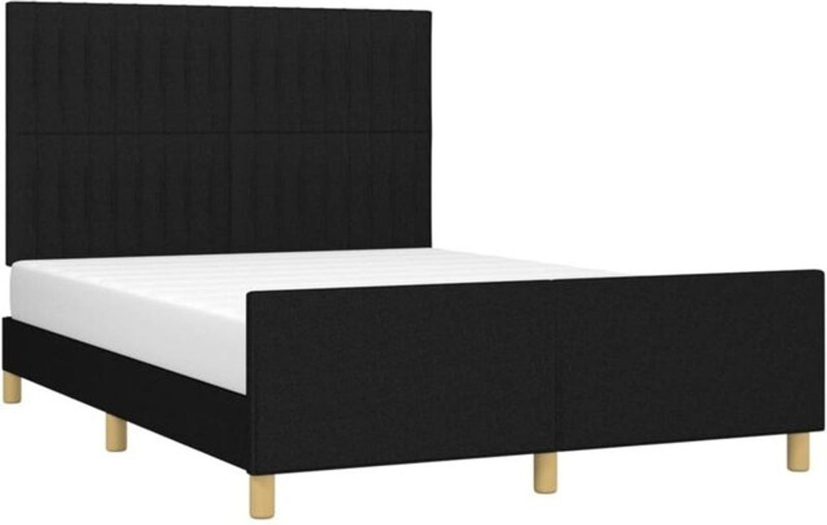 Polsterbett vidaxl in Schwarz aus Stoff und Holzwerkstoff, B/T: 140 x 190 cm - Bild 1
