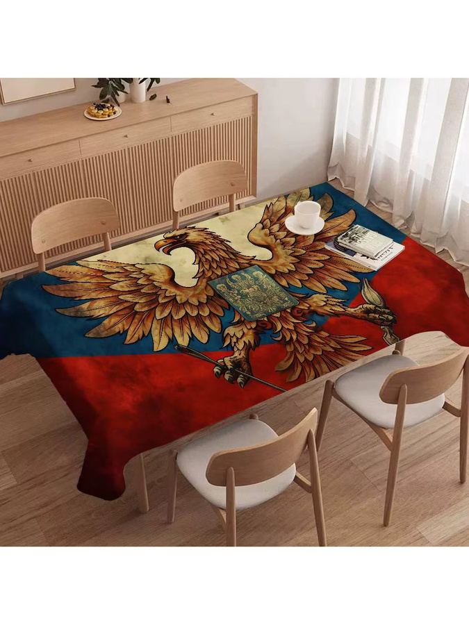 Potdemiel Tischdecke mit russischem Flaggenmuster in Rot, rechteckig und waschbar für Picknick und Party - Bild 4