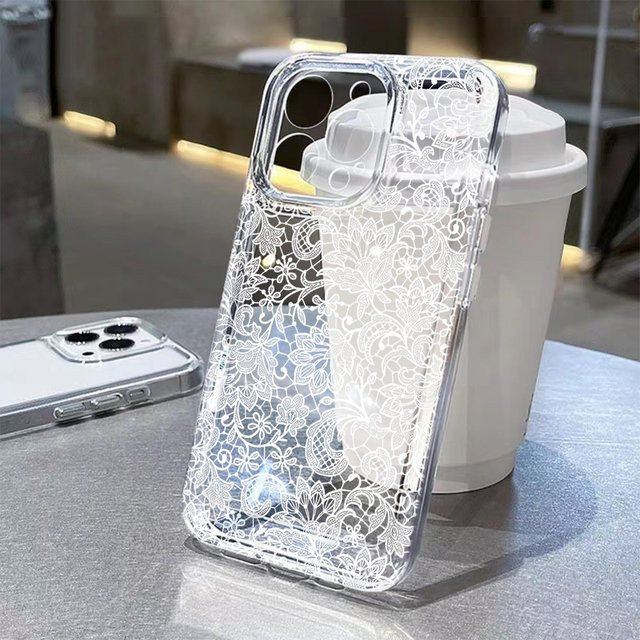 Elegante weiße Handyhülle mit Spitzenmuster für Samsung Galaxy A-Serie (A14 bis A57, 4G/5G) - Bild 1