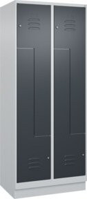 C+P Z-Spind Classic PLUS mit 4 Fächern, Sockel, Zylinderschloss, Grau/Anthrazit, H x B x T: 195 x 80 x 50 cm - Bild 1