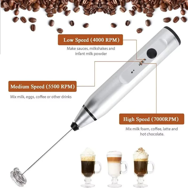 Tragbarer elektrischer Milchaufschäumer von BALASHOV mit USB-Aufladung für Cappuccino und Creme - Bild 3