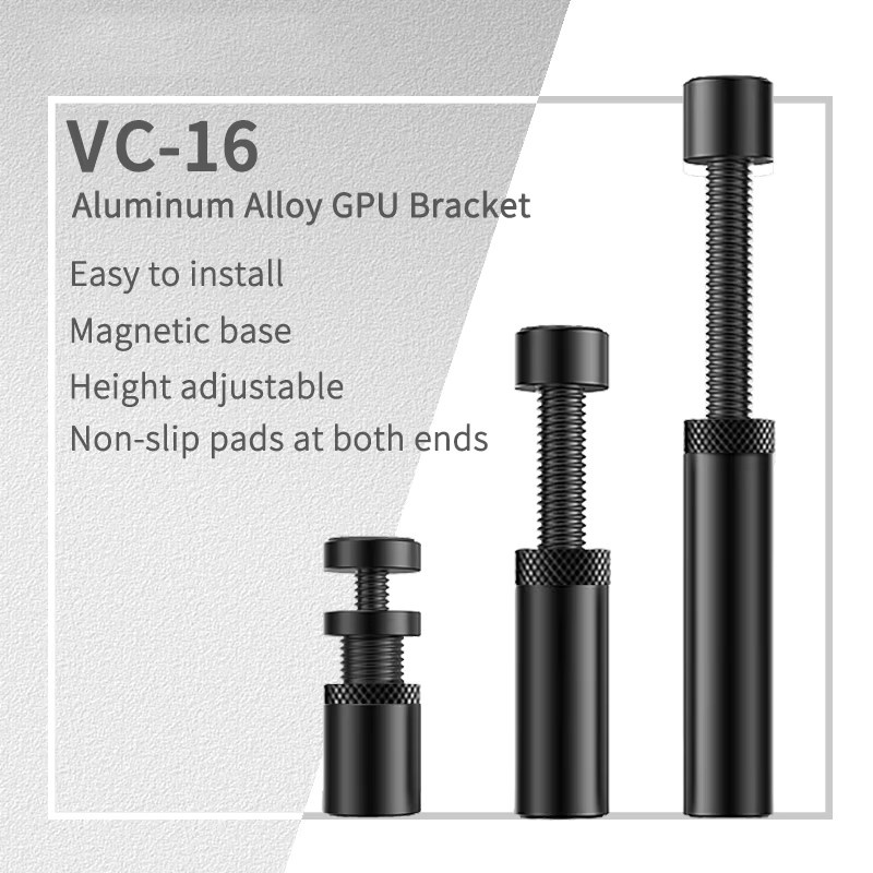 Mosizave VC-16 Grafikkarten-GPU-Halter, vertikaler und drehbarer Teleskop-Ständer, magnetisch verstellbar für Desktop-PC, Schwarz oder Silber - Bild 2