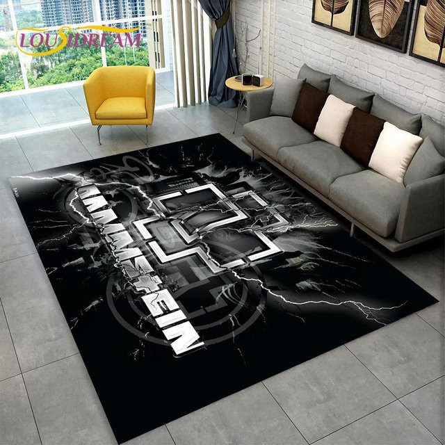 Rutschfester 3D-Rammstein Heavy Metal Rock-Band Teppich von ChenYing01 in Schwarz, B/T: 90 x 60 cm - Bild 1
