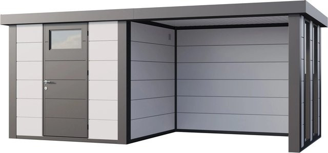 Telluria Gerätehaus Classico aus Stahl in Weiß, B/T/H: 542 x 258 x 219 cm - Bild 1