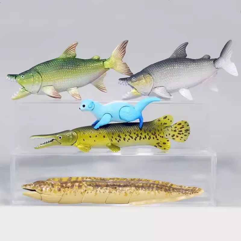 Bandai Gashapon Anime Figur Alligator-Fisch Miniatur Modell aus Kunststoff, mehrfarbig - Bild 5