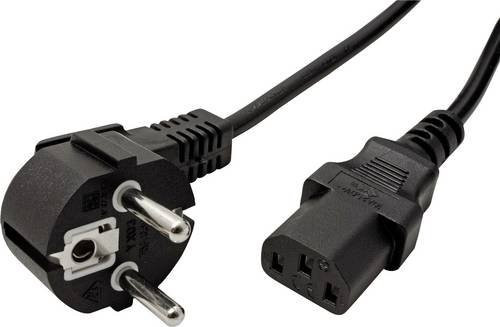Value Netzkabel mit CEE7/7-Stecker und IEC-Buchse in Schwarz - Bild 1