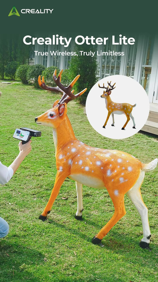 Creality 3D-Scanner Otter Lite, kabelloser Handscanner in Schwarz mit 0,05 mm Genauigkeit und Anti-Shake-Tracking - Bild 3