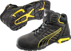 Puma Safety Sicherheitsstiefel Amsterdam Mid S3 Leder Schwarz Gelb Größe 44 - Bild 1