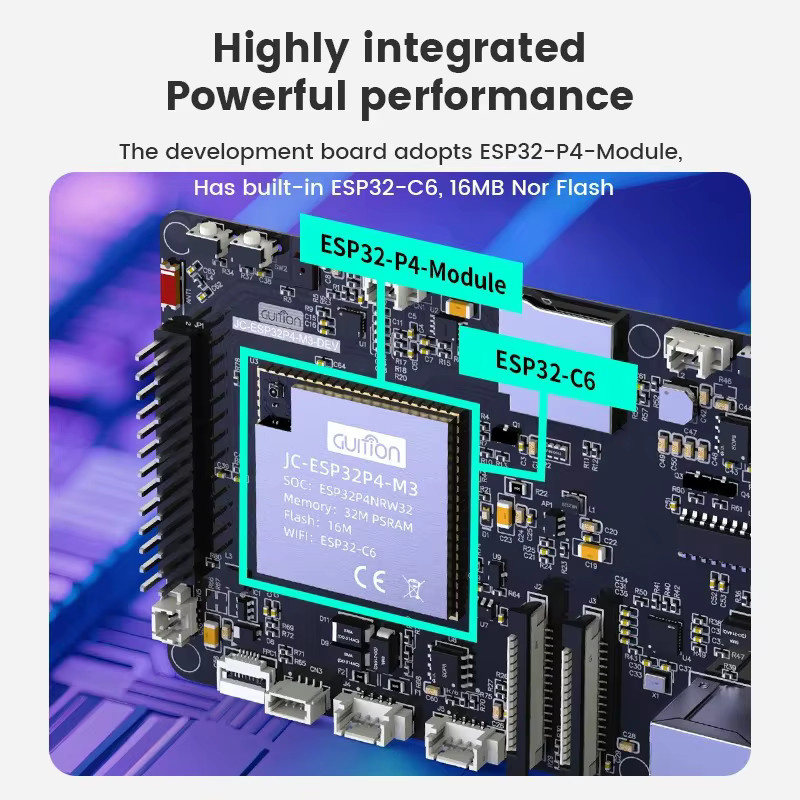 Espressif ESP32-P4 und ESP32-C6 Entwicklungsboard mit 32MB PSRAM und 16MB Flash, Smart Board mit Wi-Fi und Bluetooth, Schwarz - Bild 2