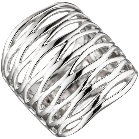 Colfem Ring 925 Silber, breit, Damen, Ringgröße 56 - Bild 1