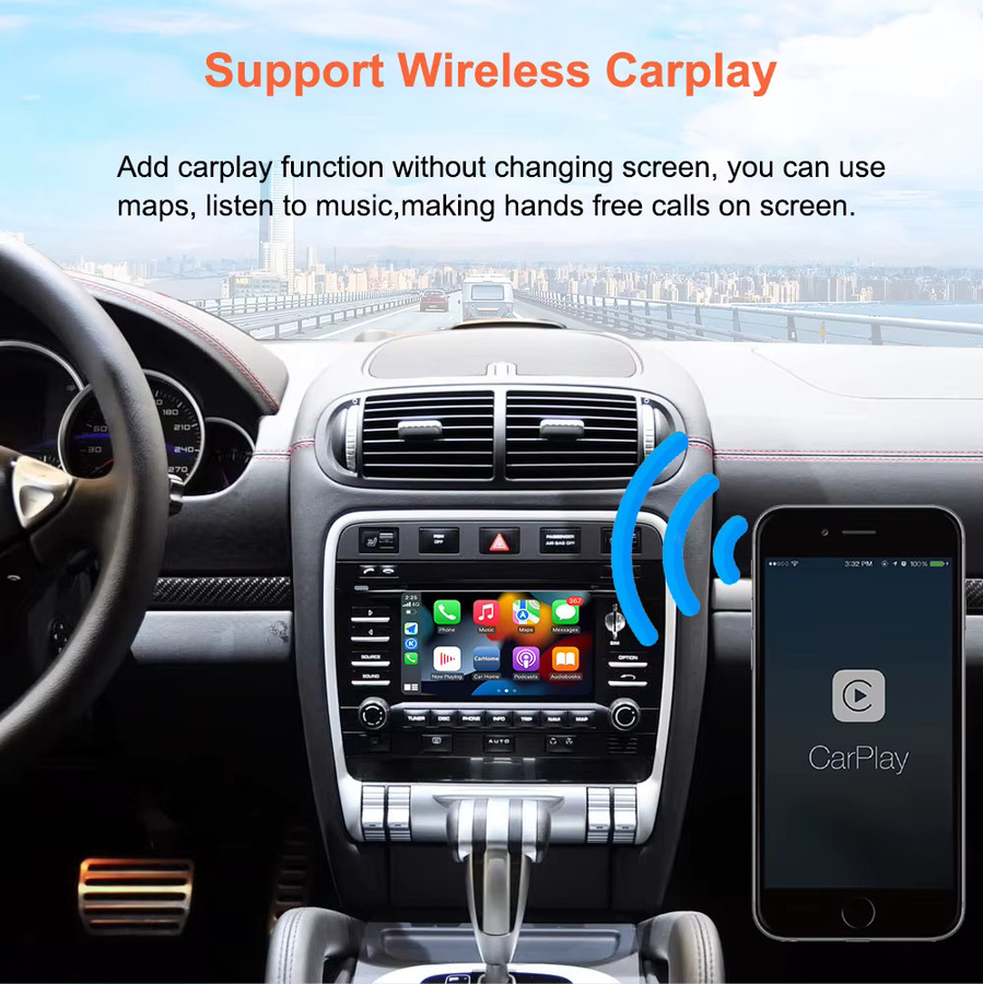 Bonroad Wireless CarPlay und Android Auto Upgrade Decoder Box für Porsche PCM 3.0 Systeme, Cayenne, Boxster, Cayman, 911, Farbe: Schwarz - Bild 3