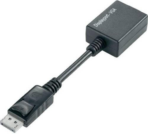 TECHly IADAP-DSP-250 DisplayPort auf VGA Adapter Schwarz (1x DisplayPort Stecker - 1x VGA Buchse) - Bild 1