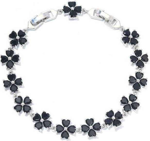 YIRAN Armband, Vierblättriges Kleeblatt, Zirkonia, Weiß, Damen - Bild 1