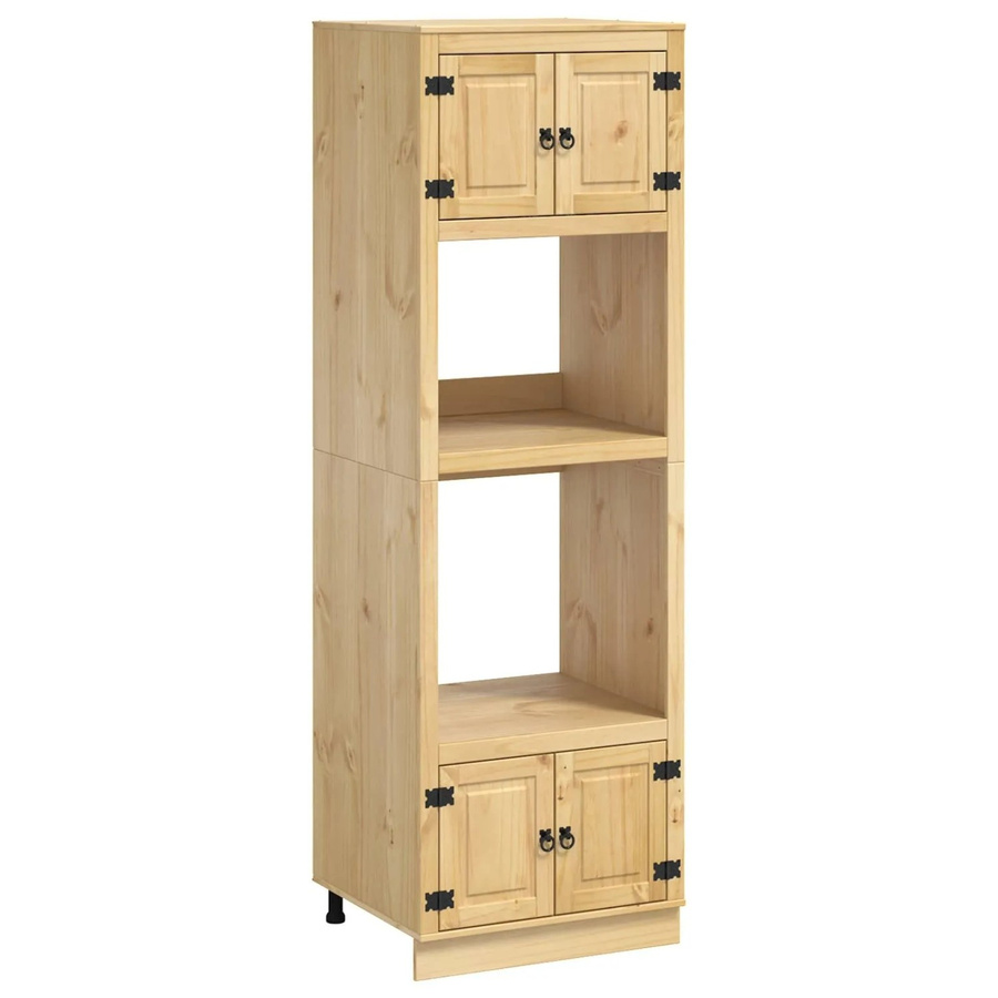 vidaXL Schrank mit Regal in Honigbraun aus massivem Kiefernholz, B/T/H: 66 x 58 x 207 cm - Bild 2