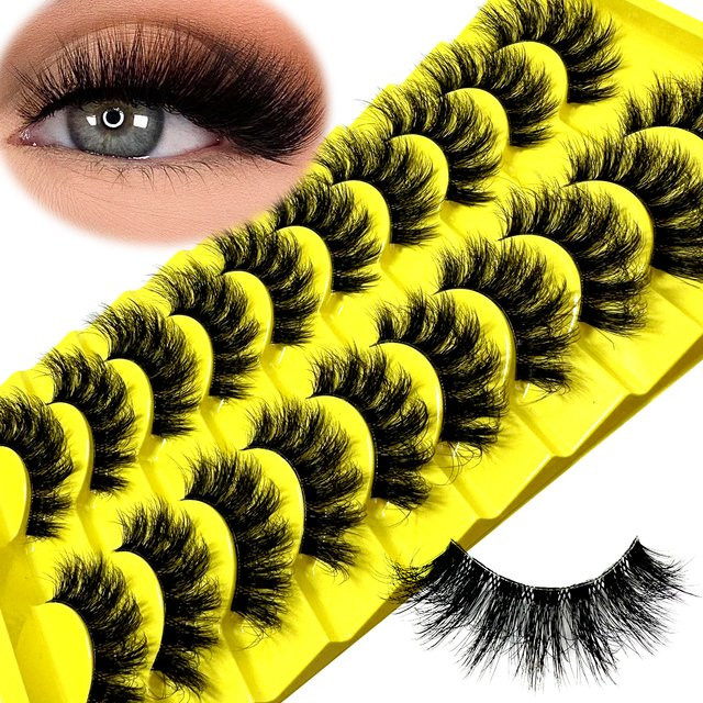 LYBCG Künstliche Wimpern, 3D-Flauschig, Black, Unisex, 10 Paar - Bild 1