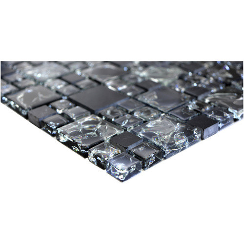 HuH Mosaik Mosaikfliese Ice Cube Wandbelag in Schwarz mit Steinoptik und Glaseffekt, B/H: 30,5 x 30,5 cm - Bild 2