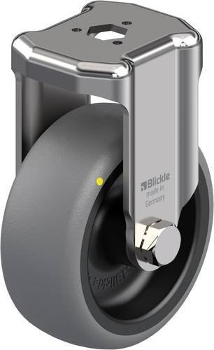Blickle Bockrolle Rad-Durchmesser: 80mm Tragfähigkeit (max.): 65kg in Schwarz-Grau aus Edelstahl - Bild 1