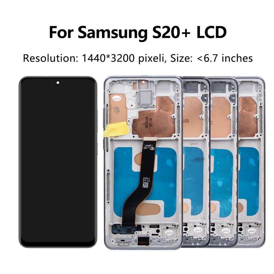 Samsung S20 Plus TFT LCD Display Touchscreen mit Rahmen Digitizer-Baugruppe in Grau kompatibel mit G985 G985F G985F/DS G986 - Bild 3