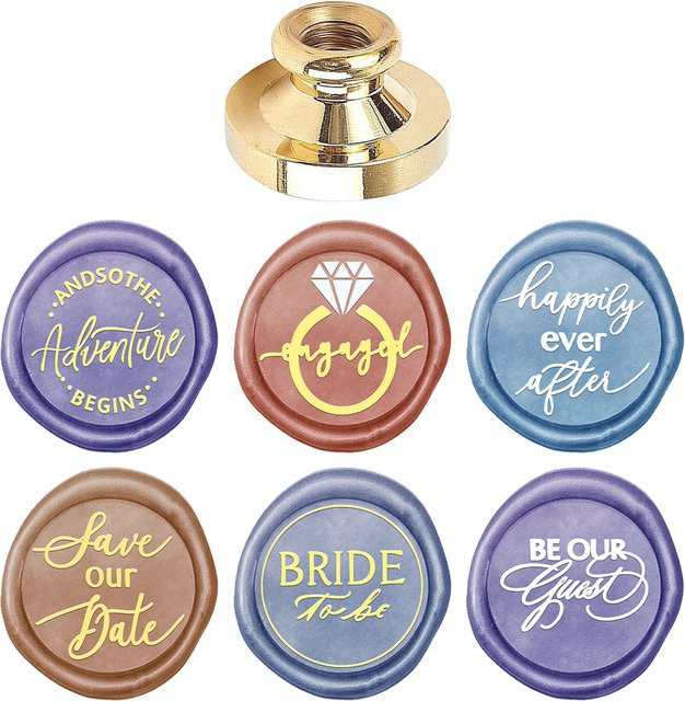 Wachssiegel Stempel mit Messingkopf für Hochzeit und Grußkarten, Durchmesser: 25 mm - Bild 1