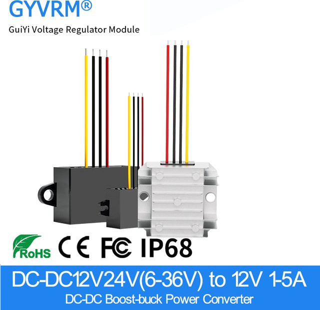 GYVRM DC-DC Spannungsregler Wandler von 9–36 V auf 12 V mit 2 A als automatischer Spannungsstabilisator - Bild 1