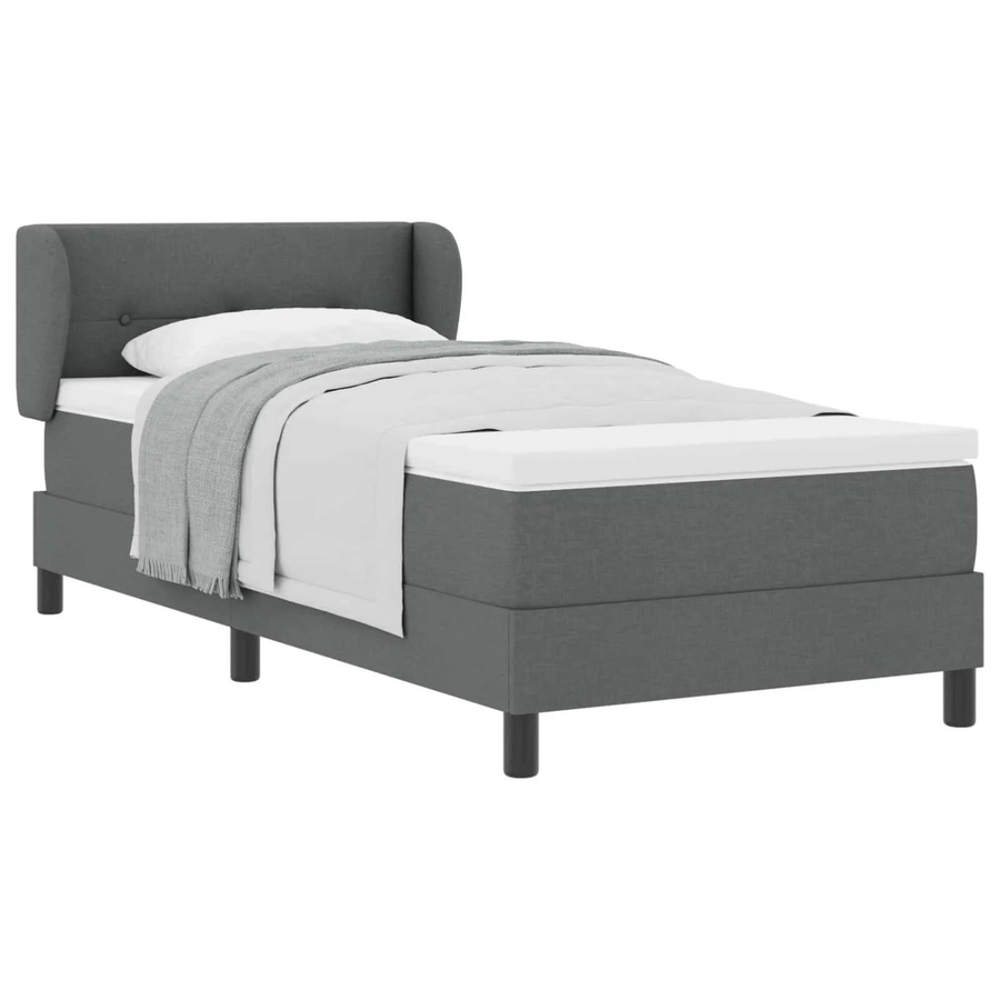 vidaXL Boxspringbett mit Matratze und Taschenfederkern in Grau, B/T/H: 80 x 200 cm - Bild 2