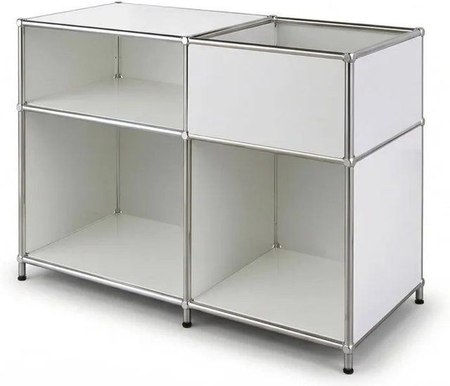 Floordirekt Metallregal Concept Epure MK-030 Standregal Sideboard in Weiß, B/T/H: 88 x 40 x 65 cm - Bild 1
