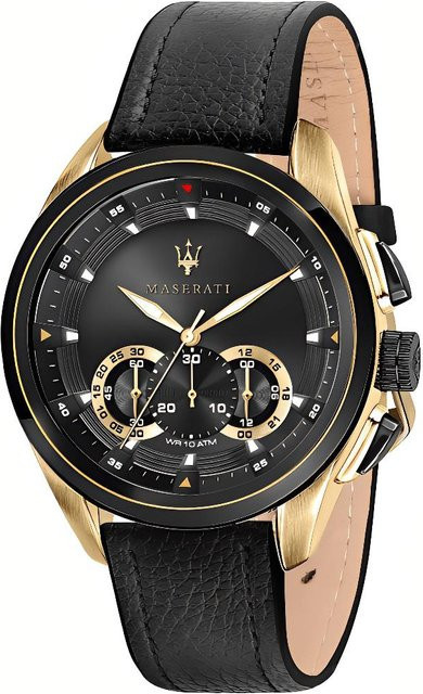 Maserati Chronograph, Quarz, Edelstahl, 45 mm, Herren, Schwarz - Bild 1