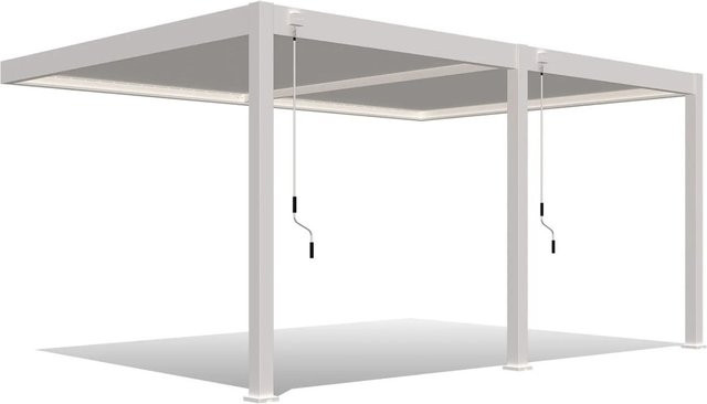 Weide Deluxe Aluminium Pavillon mit Lamellendach als Wand Pergola in Weiß, B: 530 cm, T: 360 cm - Bild 1
