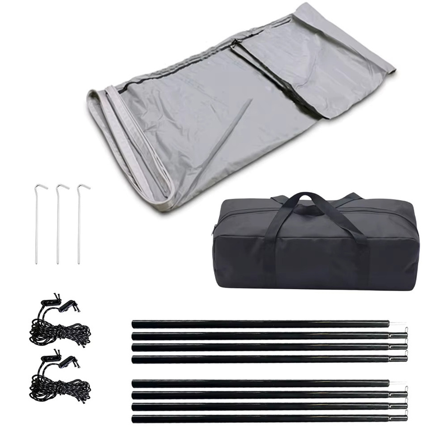 CHEDONGDONG Camping Markise mit Keder Rohraufsatz und Baldachin in Grau, B: 300 cm, H: 240 cm - Bild 4