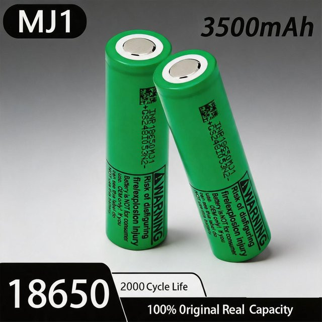 INR18650 MJ1 Lithium-Ionen-Akku 3500mAh 3,7V 25A Hochleistungs-Werkzeugbatterie in Grün - Bild 1