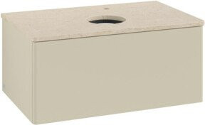 V&B Waschtischunterschrank Antao ohne Frontstruktur in Grau lackiert, B/T/H: 80 x 36 x 50 cm - Bild 1
