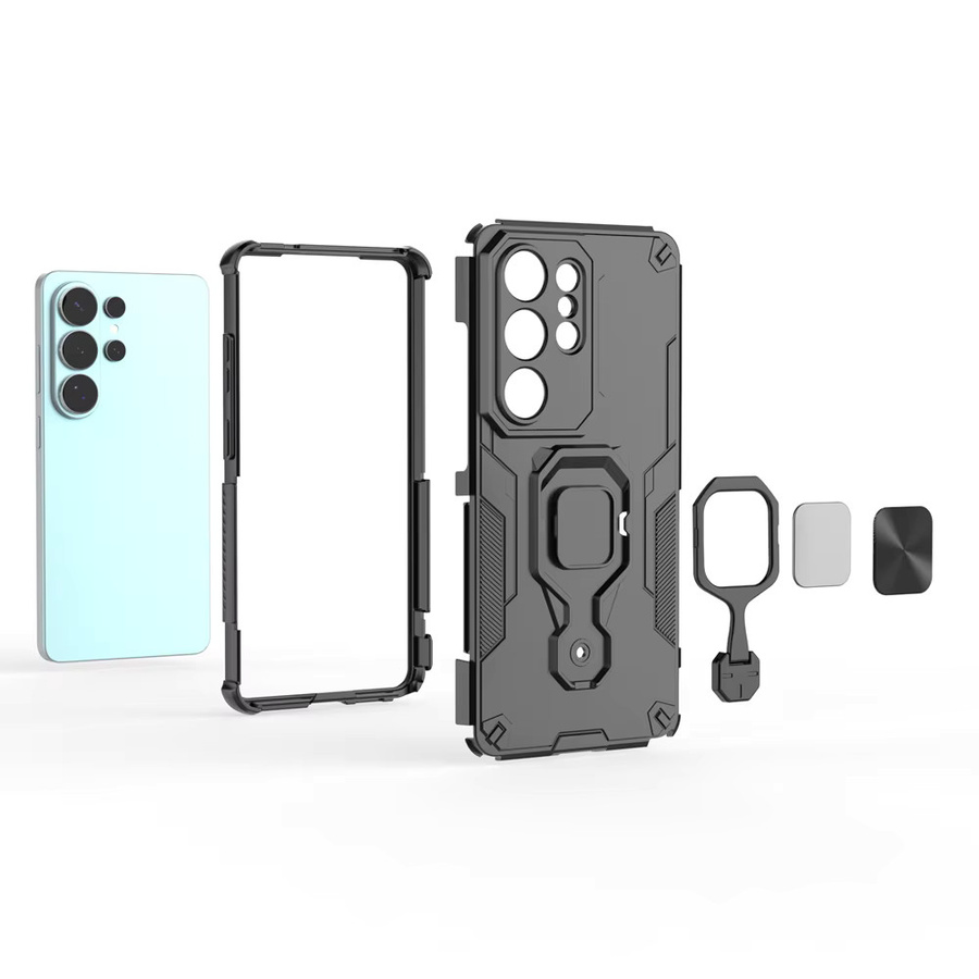 Magnetische Handyhülle für Samsung Galaxy S26 S25 Ultra S24 FE A55 A35 5G in Grau mit Objektivschutz - Bild 2