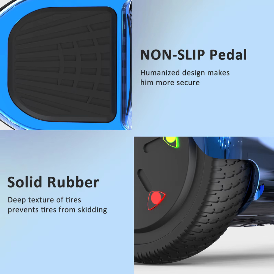 RCB Hoverboard, Elektrischer Selbstbalancierender Roller, 6,5 Zoll, mit Bluetooth und LED-Leuchten - Bild 3