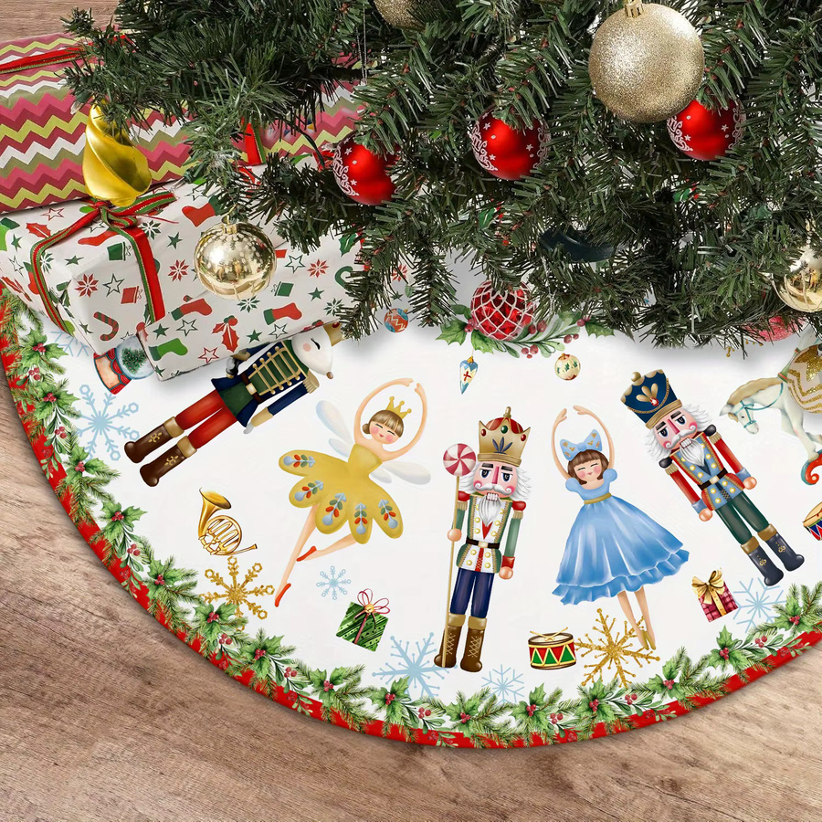 VIKAMA Weihnachtsbaumrock mit Cartoon-Nussknacker Design in Multicolour aus Textil - Bild 2