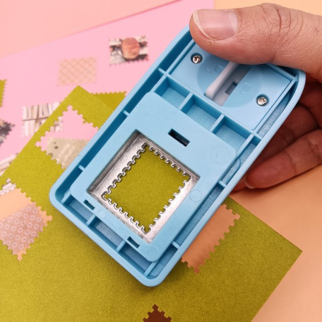 Alinacutle Rechteckiger Briefmarkenstanzer für Papierhandwerk und Scrapbooking, 1 x 0,8 Zoll - Bild 1