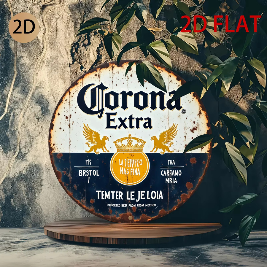 Vintage Corona Extra Beer Logo Metallschild mit Adler- und Kronen-Design, mehrfarbige Wandkunst aus Metall, B/H: 20 x 20 cm - Bild 3