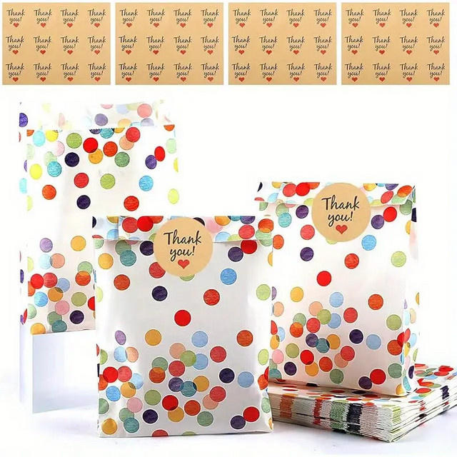 Böhmische Geschenktüten aus Papier mit Siegelaufkleber für Geburtstage, Hochzeiten und Partys, Mehrfarbig, 20 oder 40 Stück - Bild 1